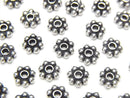 Silver925 Rondelle Daisy 4,5,6mm Oxidized Finish 5pcs