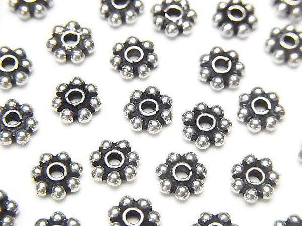 Silver925 Roundel Daisy 4,5,6mm Oxidized Finish 5pcs