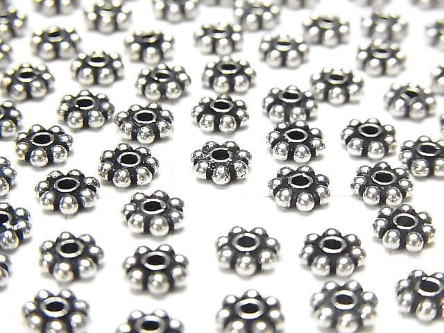 Silver925 Roundel Daisy 4,5,6mm Oxidized Finish 5pcs