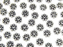 Silver925 Rondelle Daisy 4,5,6mm Oxidized Finish 5pcs