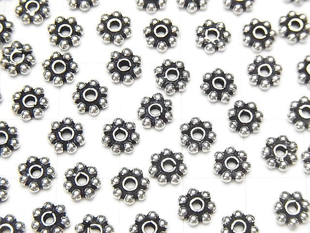 Silver925 Roundel Daisy 4,5,6mm Oxidized Finish 5pcs