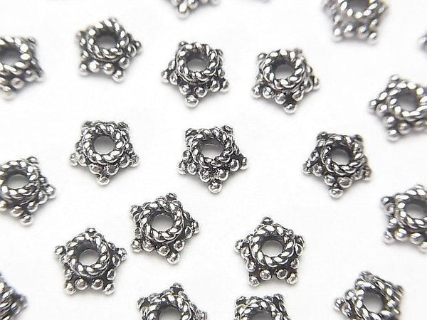 Silver925 Bead Caps 5mm,6mm Oxidized Finish 3pcs