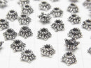Silver925 Bead Caps 5mm,6mm Oxidized Finish 3pcs