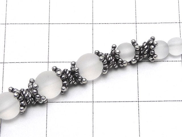 Silver925 Bead cap 5mm, 6mm Oxidized Finish 4pcs