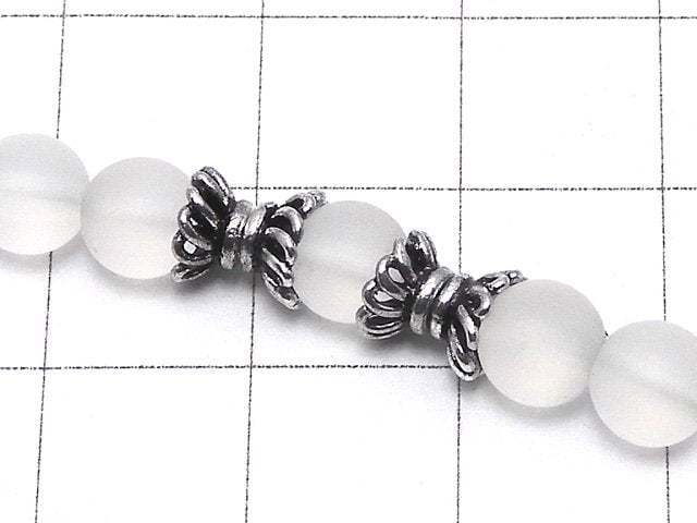 Silver925 Bead cap 6x6x3mm Oxidized Finish 4pcs