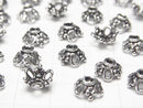 Silver925 Bead cap 8x8x4mm Oxidized Finish 2pcs