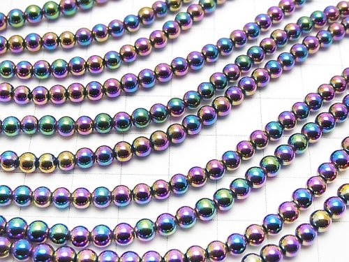 1strand $2.79! Hematite Round 4mm metallic coating 1strand beads (aprx.15inch / 38cm)