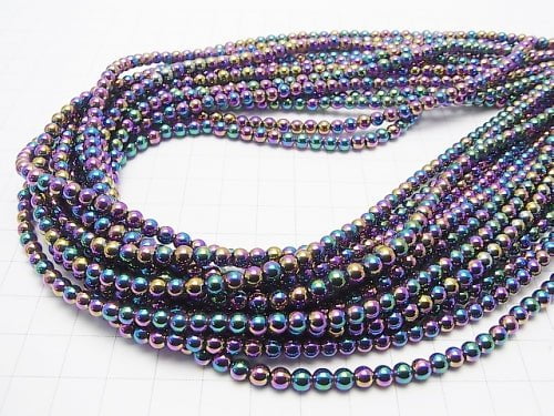 1strand $2.79! Hematite Round 4mm metallic coating 1strand beads (aprx.15inch / 38cm)