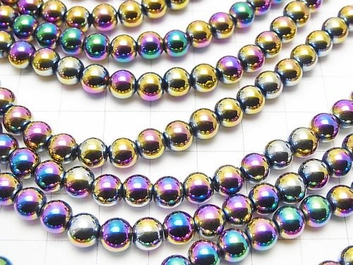 1strand $3.79! Hematite Round 6mm metallic coating 1strand beads (aprx.15inch / 38cm)