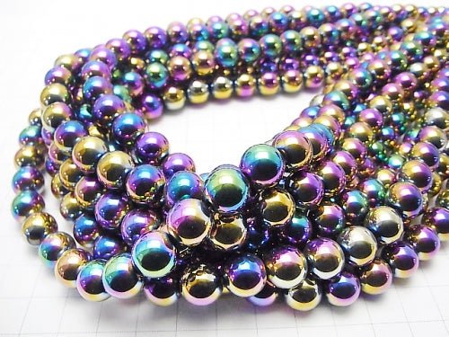 Hematite Round 10mm Metallic Coating 1strand beads (aprx.15inch/38cm)