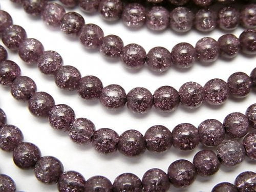 Cracked Crystal, Round Gemstone Beads