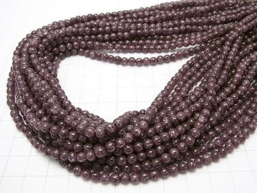 1strand $5.79! Red color 2 Cracked Crystal Round 4mm 1strand beads (aprx.15inch / 37cm)