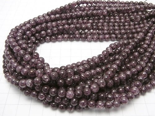 1strand $6.79! Red color 2 Cracked Crystal Round 6mm 1strand beads (aprx.15inch / 37cm)