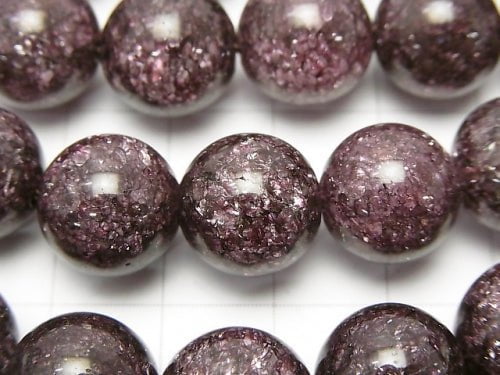 Red color 2 Cracked Crystal Round 12 mm half or 1 strand beads (aprx.15 inch / 37 cm)