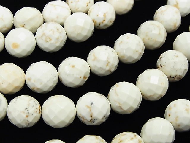 Magnesite  64Faceted Round 14mm half or 1strand beads (aprx.15inch/37cm)