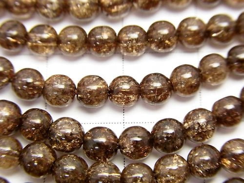 1strand $5.79! Brown color Cracked Crystal Round 4mm 1strand beads (aprx.15inch / 37cm)