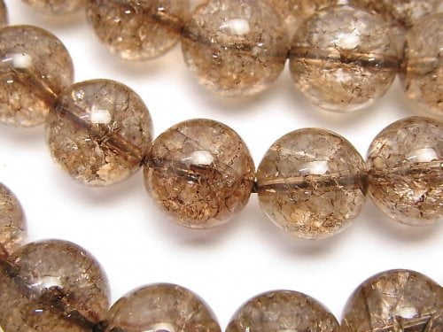 Cracked Crystal, Round Gemstone Beads