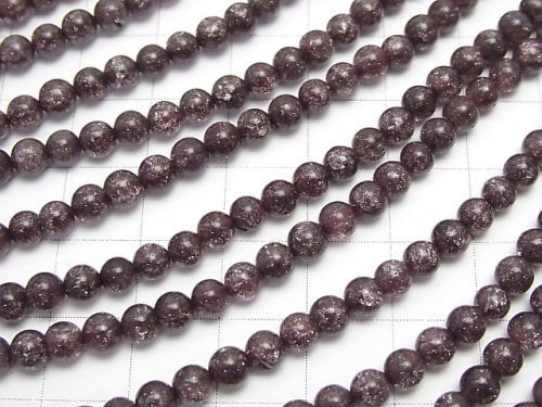 [Video] 1strand $5.79! Dark brown color Cracked Crystal Round 4mm 1strand beads (aprx.15inch / 37cm)