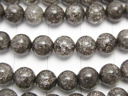 1strand $6.79! Black Color Cracked Crystal Round 6mm 1strand beads (aprx.15inch / 36cm)