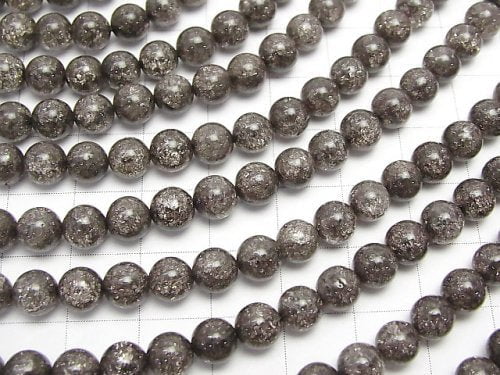 1strand $6.79! Black Color Cracked Crystal Round 6mm 1strand beads (aprx.15inch / 36cm)