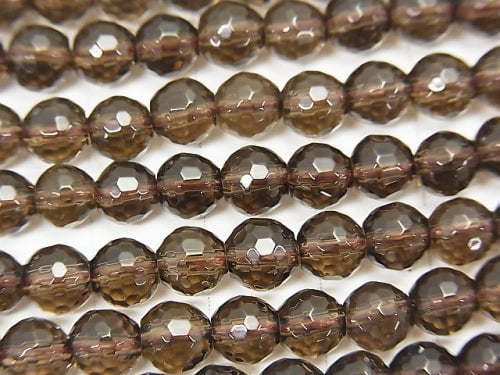 Smoky Quartz AAA 128Faceted Round 6mm half or 1strand beads (aprx.15inch/38cm)