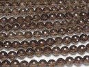 [Video]Smoky Quartz AAA 128Faceted Round 8mm 1/4 or 1strand beads (aprx.15inch/37cm)