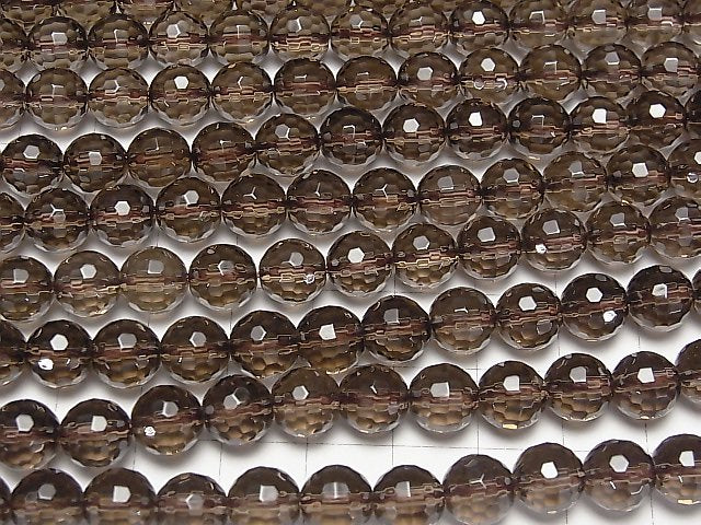 [Video]Smoky Quartz AAA 128Faceted Round 8mm half or 1strand beads (aprx.15inch/38cm)