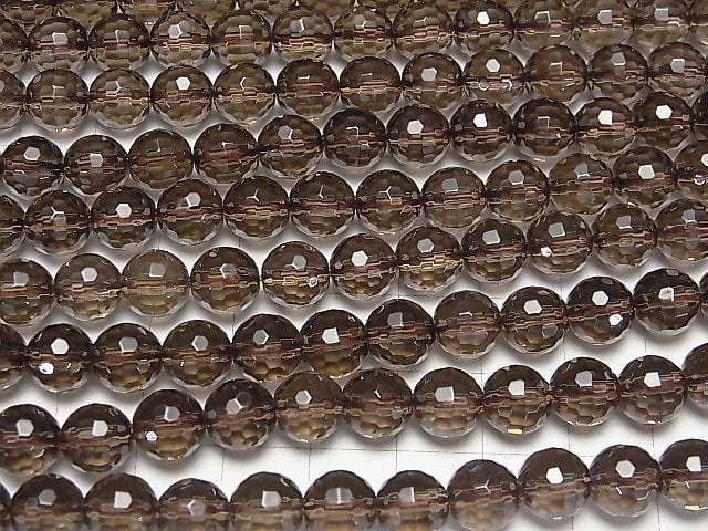 [Video]Smoky Quartz AAA 128Faceted Round 8mm half or 1strand beads (aprx.15inch/38cm)