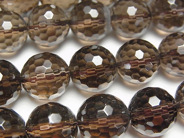 Smoky Quartz AAA 128Faceted Round 12mm 1/4 or 1strand beads (aprx.15inch/36cm)