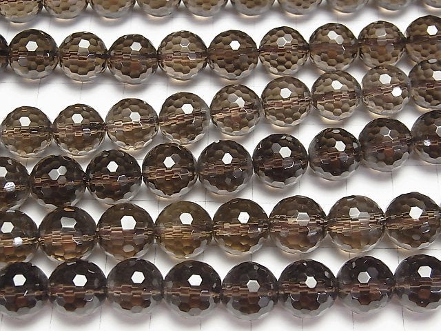 Smoky Quartz AAA 128Faceted Round 12mm half or 1strand beads (aprx.15inch/36cm)