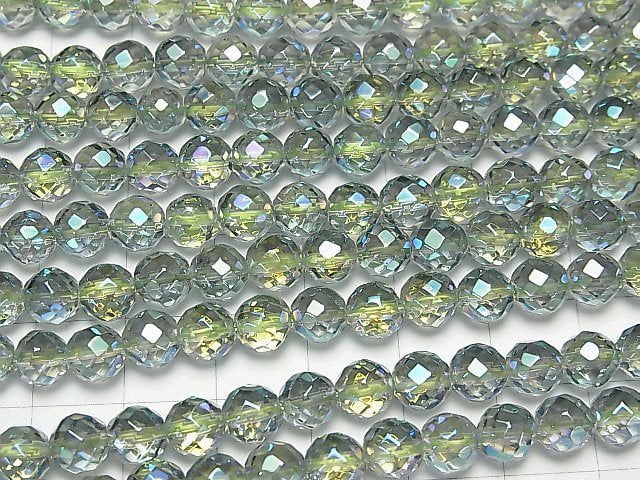 [Video] Green Flash Crystal 64Faceted Round 6mm half or 1strand beads (aprx.15inch/37cm)