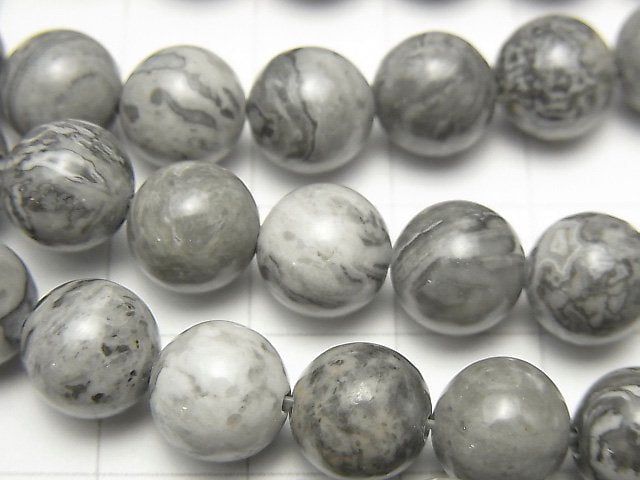 1strand $5.79! Gray Jasper Round 8mm 1strand beads (aprx.15inch / 36cm)