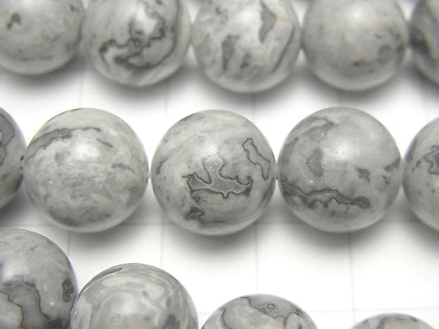 1strand $7.79! Gray Jasper Round 12mm 1strand beads (aprx.15inch / 36cm)