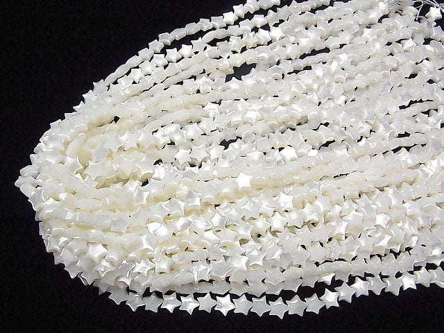 [Video] High Quality White Shell (Silver-lip Oyster )AAA Star 8x8mm 1/4 or 1strand beads (aprx.15inch/38cm)