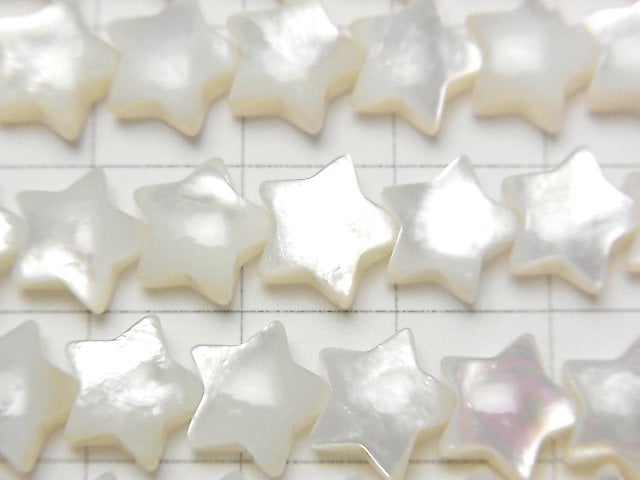 [Video] High Quality White Shell (Silver-lip Oyster)AAA Star 10x10mm 1/4 or 1strand beads (aprx.15inch/38cm)