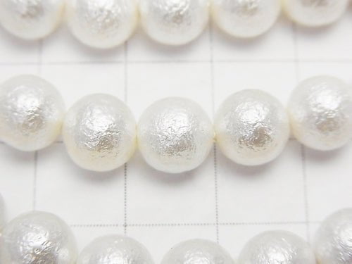[Video]Shell Pearl (Sugar Pearl) White Round 8mm 1strand beads (aprx.15inch/38cm)