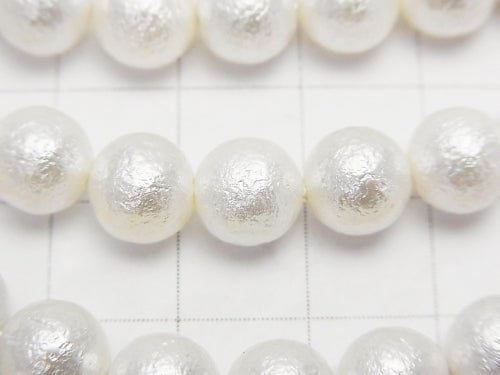 [Video]Shell Pearl (Sugar Pearl) White Round 8mm 1strand beads (aprx.15inch/38cm)