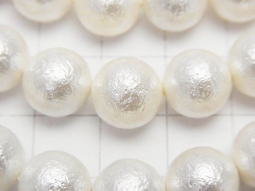 [Video]Shell Pearl (Sugar Pearl) White Round 10mm 1strand beads (aprx.15inch/38cm)