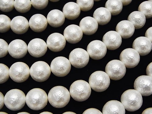 [Video]Shell Pearl (Sugar Pearl) White Round 10mm 1strand beads (aprx.15inch/38cm)