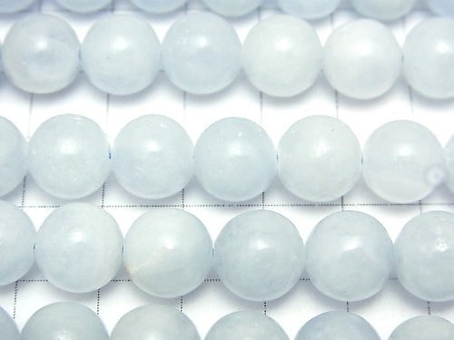 Peru Blue Calcite AAA - AA ++ Round 10 mm half or 1 strand beads (aprx.15 inch / 38 cm)