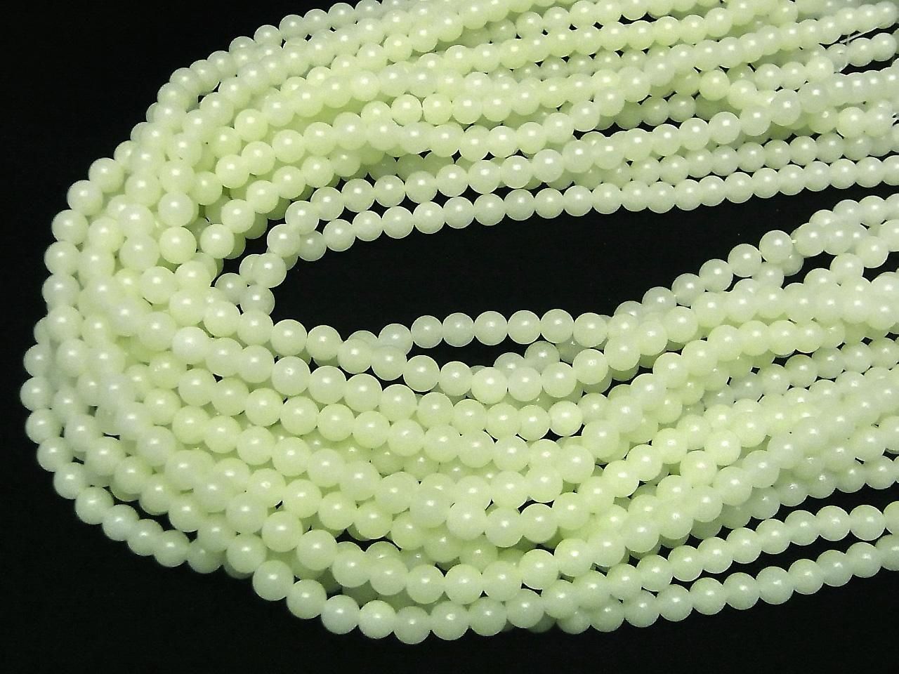 Pierres luminescentes rondes 6mm - demi-fil ou 1 fil (environ 38cm/15 pouces)