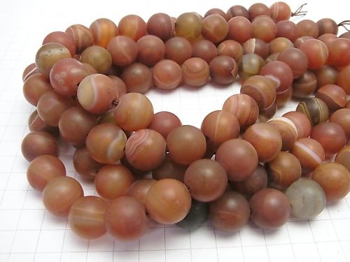 Frost Orange Stripe Agate Round 16 mm half or 1 strand beads (aprx.15 inch / 36 cm)