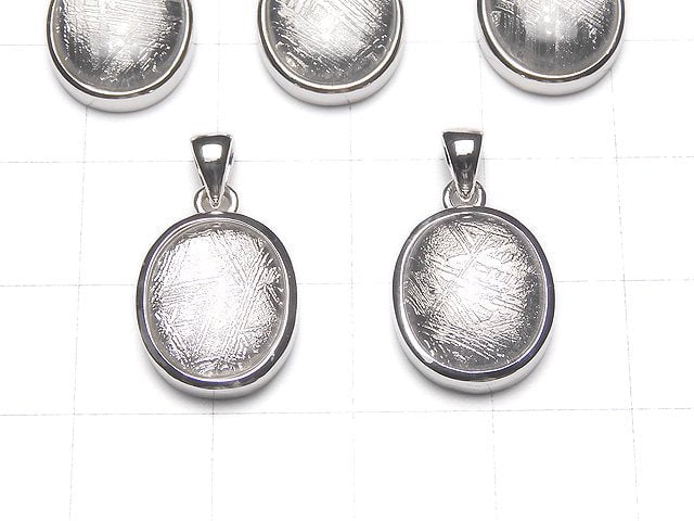 [Video] Meteorite (Muonionalusta) Oval Pendant 14x12x6mm Silver925