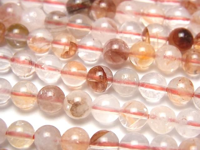 [Video] Red Hematoid Quartz Round 6mm 1strand beads (aprx.15inch/36cm)