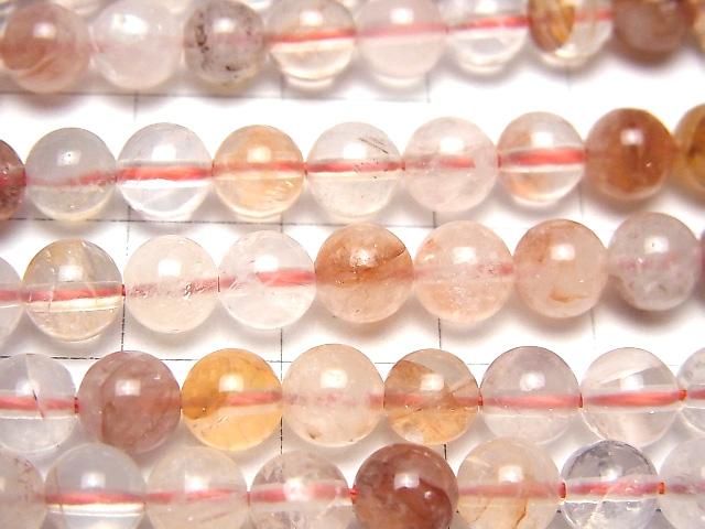 [Video] Red Hematoid Quartz Round 6mm 1strand beads (aprx.15inch/36cm)