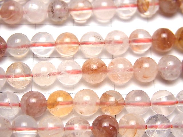 [Video] Red Hematite Quartz Round 6mm 1strand beads (aprx.15inch / 36cm)