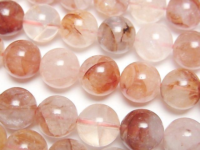 [Video] Red Hematoid Quartz Round 10mm half or 1-strand beads (approx. 15 inches/36 cm)