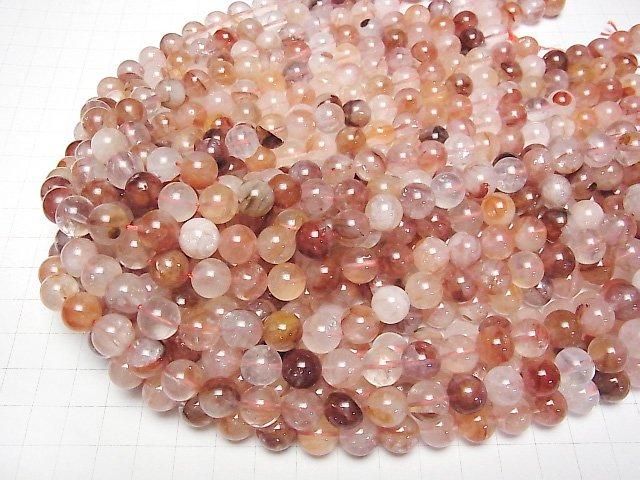 [Video] Red Hematoid Quartz Round 10mm half or 1-strand beads (approx. 15 inches/36 cm)