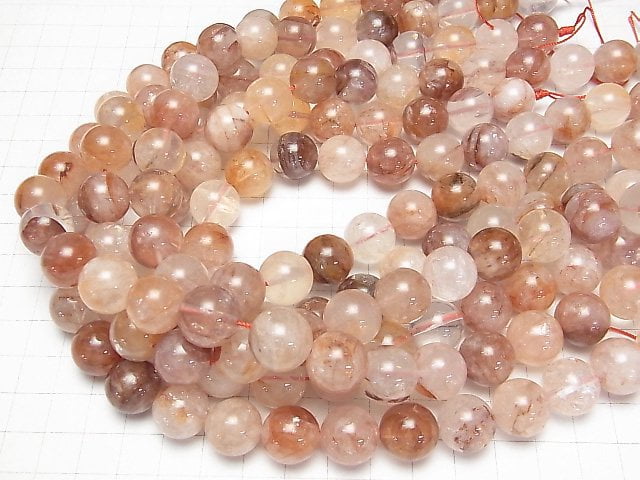 [Video]Red Hematite Quartz Round 14mm half or 1strand beads (aprx.14inch/35cm)