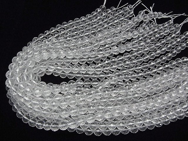 [Video] High Quality! Crystal AAA + 128 Faceted Round 8 mm "Special cut" 1/4 or 1strand beads (aprx.15 inch / 36 cm)